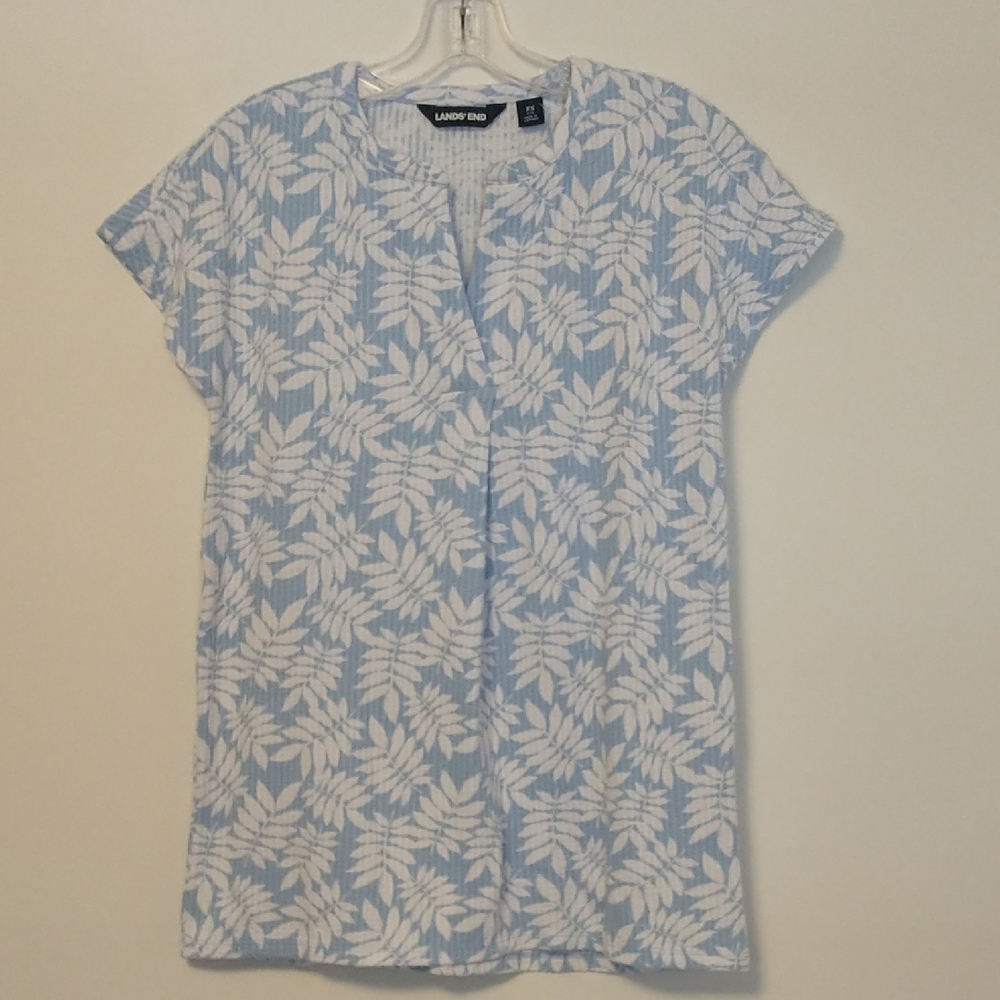 NWT Lands' End Notch Neck Stretch Seersucker Tunic XS 2-4